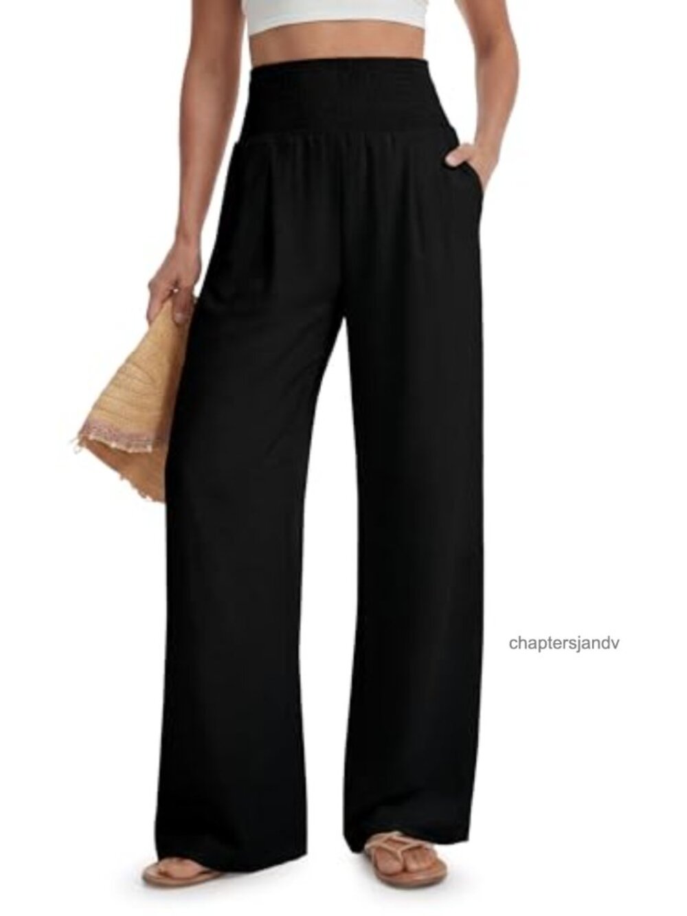 Tall Women's Wide Leg Palazzo Pants High Waisted Pull On Trousers
